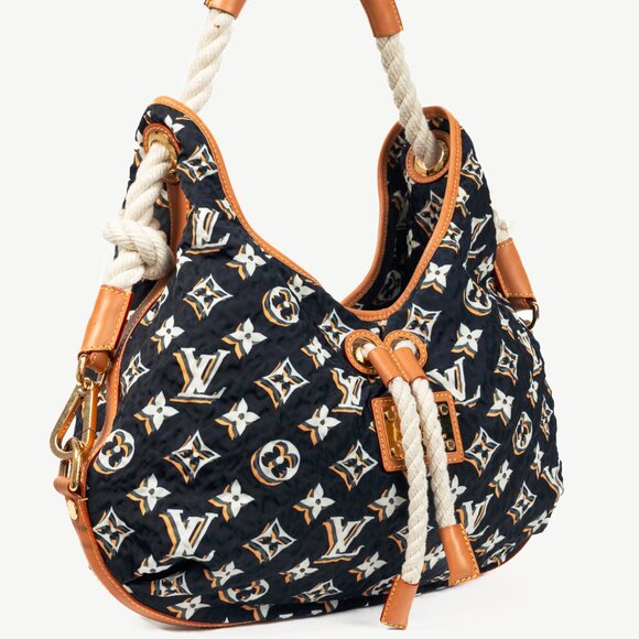 Louis Vuitton Bulles MM Navy Monogram Rope-Tassel Hobo Bag - Picture 2 of 14